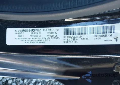 2014 Dodge Avenger Se from USA, damaged, VIN 1C3CDZAB5EN217354